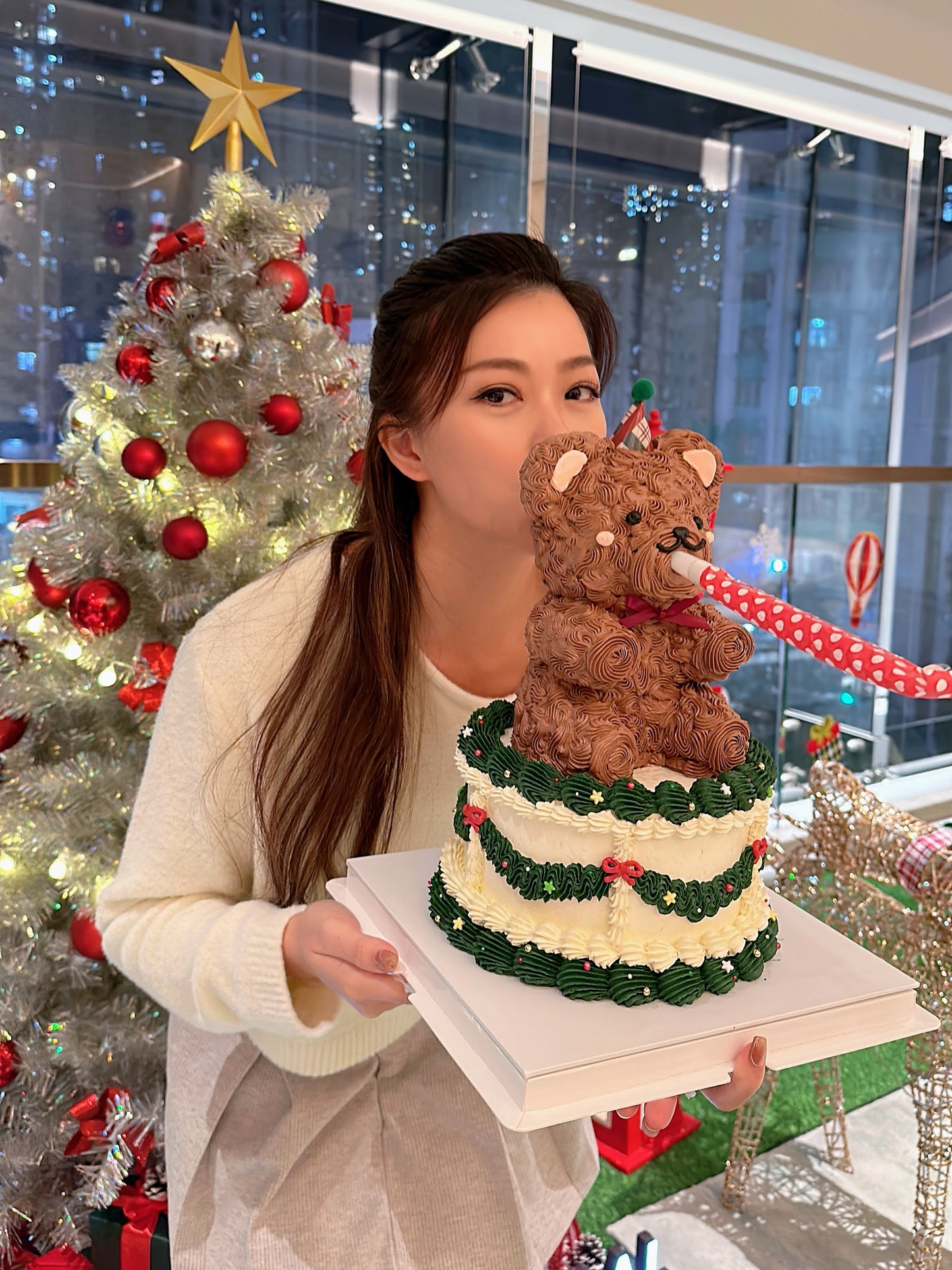 聖誕吹BB小熊蛋糕