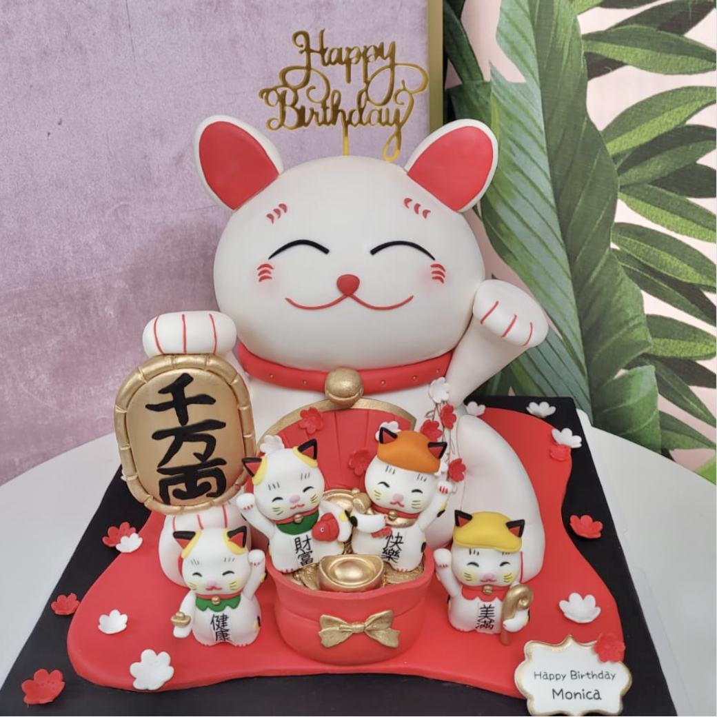 招財貓造型蛋糕 | 訂製造型蛋糕 - My Sweet Art