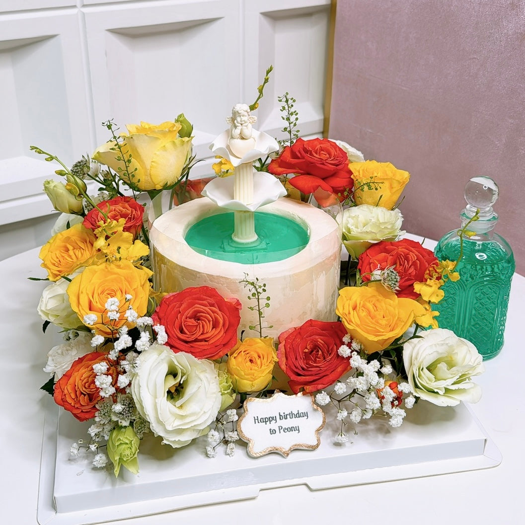 Flower Wishing Well Cake