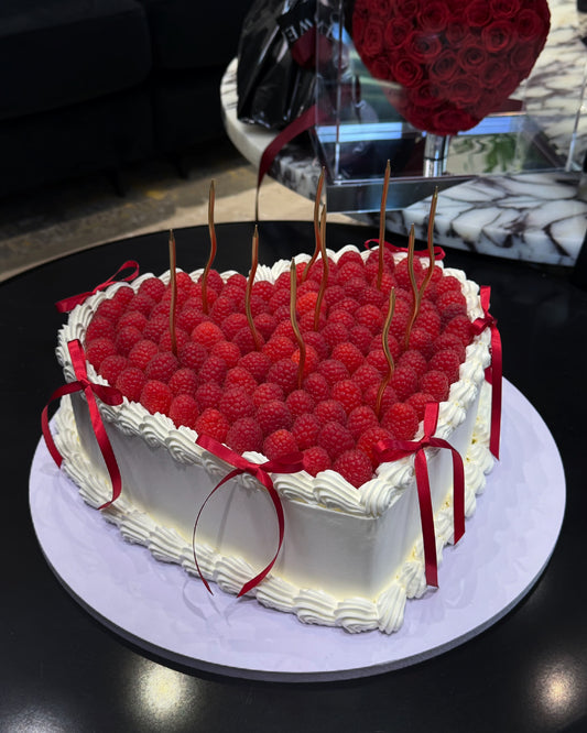 12” Heart-shaped Raspberry Cake