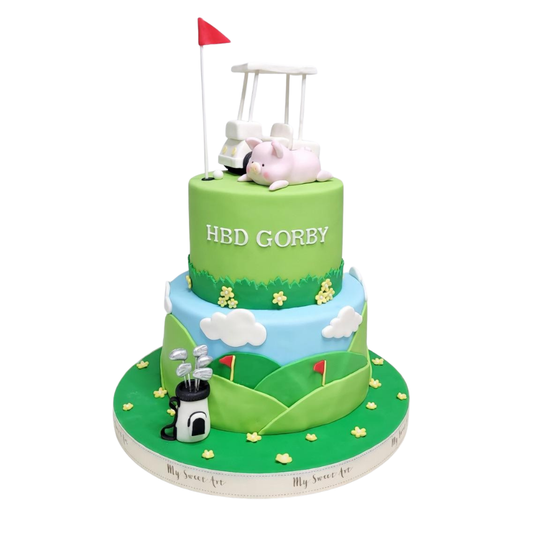 Lulu豬高爾夫球造型蛋糕 | 訂製造型蛋糕 - My Sweet Art