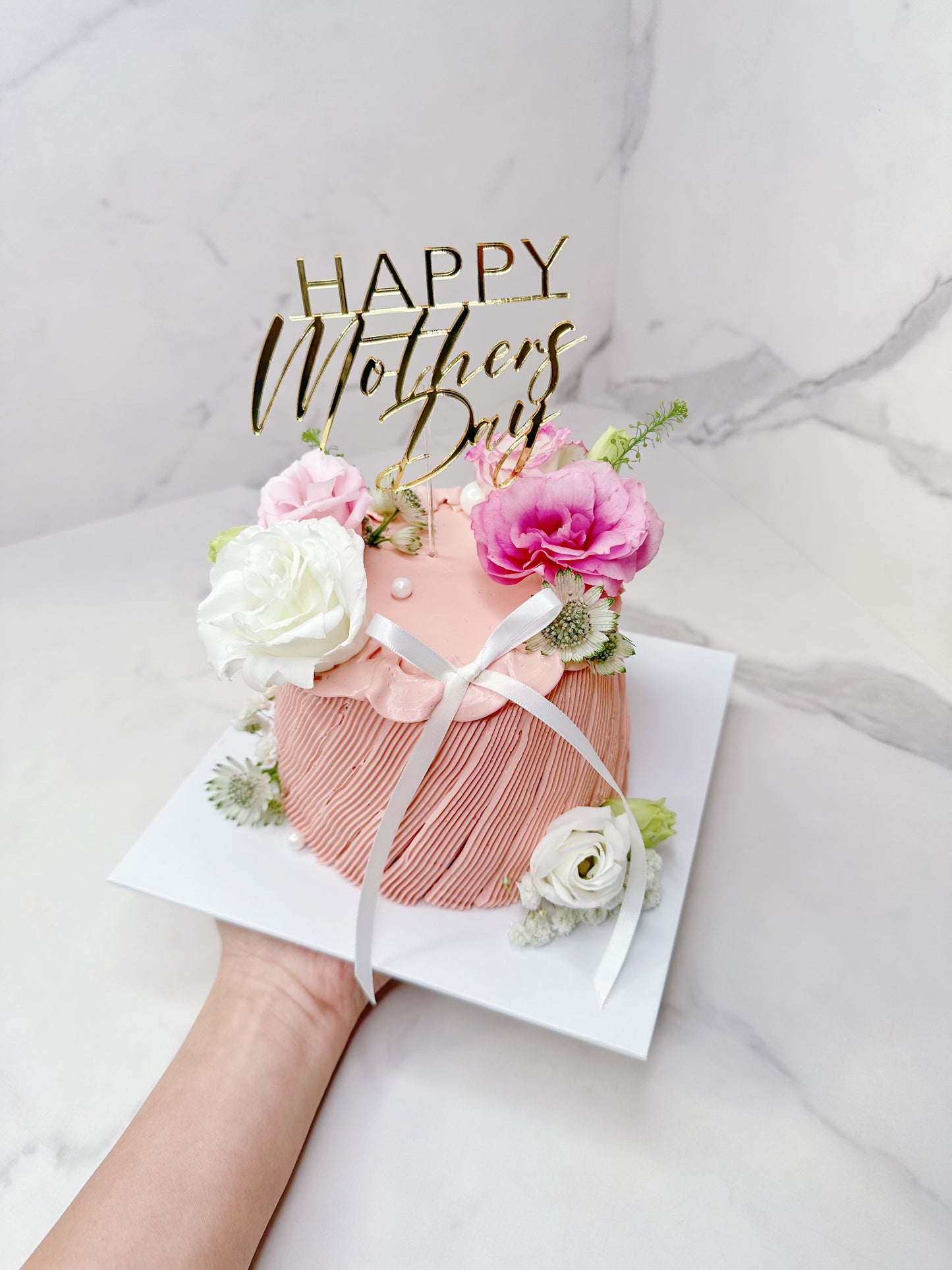 5”粉紅花籃 （可轉happy birthday ）