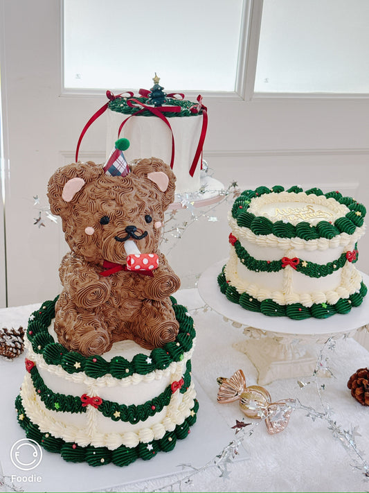 聖誕吹BB小熊蛋糕