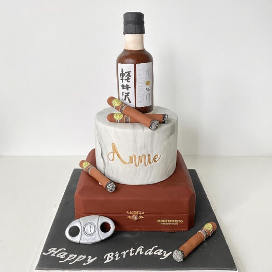 雪茄威士忌造型蛋糕 | 訂製造型蛋糕 - My Sweet Art