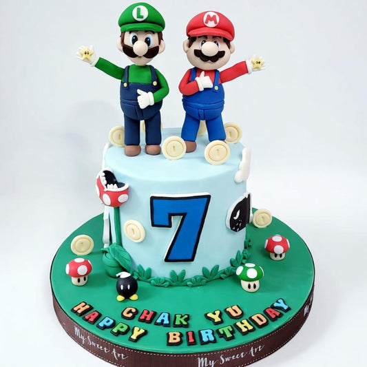 Mario和Luigi造型生日蛋糕 | 訂製造型蛋糕 - My Sweet Art
