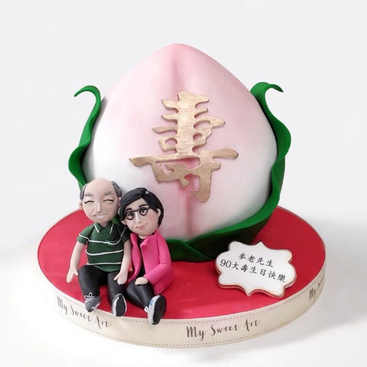 壽桃人像大壽造型蛋糕 | 訂製造型蛋糕 - My Sweet Art