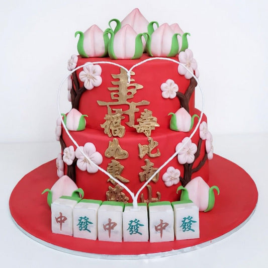 麻雀壽桃大壽造型蛋糕 | 訂製造型蛋糕 - My Sweet Art