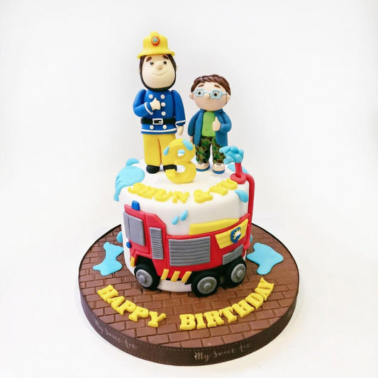 消防員消防車造型蛋糕 | 訂製造型蛋糕 - My Sweet Art