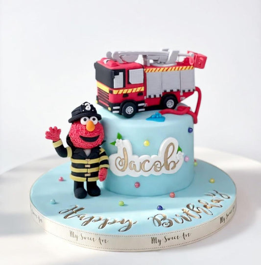 Elmo消防員造型蛋糕 | 訂製造型蛋糕 - My Sweet Art