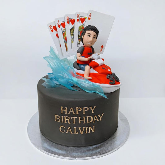 水上電單車人像造型蛋糕 | 訂製造型蛋糕 - My Sweet Art